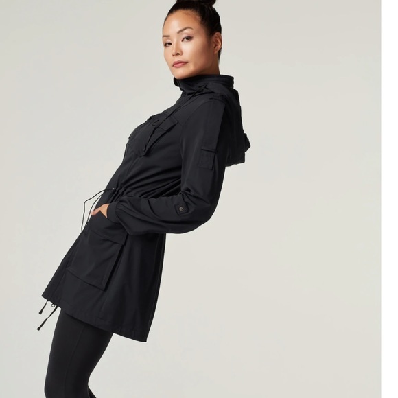 Prada Jackets & Blazers - PRADA Cinch Waist Silk Blend Hooded Trench Coat